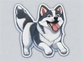 Vector Vibes: Contour Cartoon Sticker Pack featuring Happy Siberian Huskies