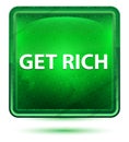 Get Rich Neon Light Green Square Button Royalty Free Stock Photo