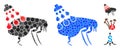 Get Rid of Fleas Mosaic Icon of Round Dots