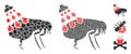 Get rid of fleas Mosaic Icon of Unequal Parts