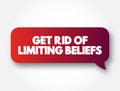 Get Rid Of Limiting Beliefs text message bubble, concept background