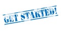 Get started blue stamp