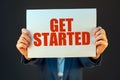 Get started business motivational message Royalty Free Stock Photo