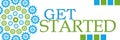 Get Started Green Blue Circular Gears Horizontal Royalty Free Stock Photo