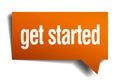 Get started orange speech bubble