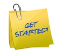 Get started post it Royalty Free Stock Photo