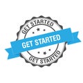 Get started stamp illustration