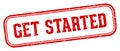 get started stamp. get started rectangular stamp on white background