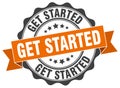 get started stamp. seal