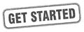 get started stamp. get started square grunge sign.