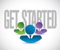 get started team sign illustration design graphic