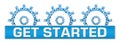 Get Started Blue Dotted Gears On Top