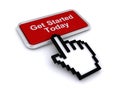 Get started today button on white