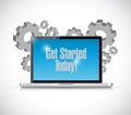 get started today computer sign illustration