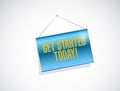 get started today hanging banner illustration Royalty Free Stock Photo