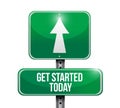 get started today road sign illustration Royalty Free Stock Photo