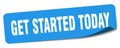 get started today sticker. get started today label