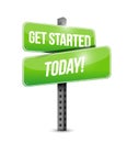 get started today street sign illustration design Royalty Free Stock Photo