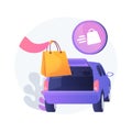 Get supplies without leaving your car abstract concept vector illustration.