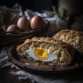 Rustic Close-Up Shot of Finnish Karelian Pasty