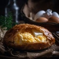 Rustic Close-Up Shot of Finnish Karelian Pasty