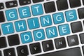 Get Things Done Words on Computer Keyboard Royalty Free Stock Photo