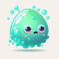 Get to know Cytoplasm, jelly-like substance that fills cell. cute children creature, AI generation