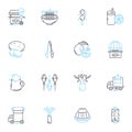 Get-together linear icons set. Socializing, Gathering, Meet-up, Reunion, Conference, Get-together, Celebration line