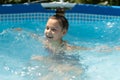 Get ultimate relaxation. Happy child relax in swimming bath. Chill pool day. Recreation and relaxation