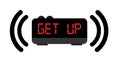 Get up - digital alarm clock is alerting to wake up Royalty Free Stock Photo