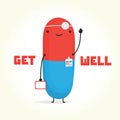 Get well with Doctor Pill Royalty Free Stock Photo