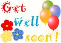 Get well soon with balloons and flowers