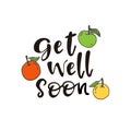 Get well soon greeting card with apples Royalty Free Stock Photo