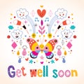 Get well soon greeting card Royalty Free Stock Photo