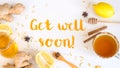 Get well soon - postcard with text Royalty Free Stock Photo