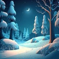 winter cartoon background created with AI tools