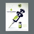 Get your flu shot marketing presentation poster. Vector graphic
