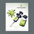 Get your flu shot marketing presentation poster. Vector graphic