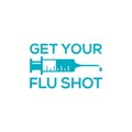 Get your flu shot with syringe injection icon. Vector illustration flu vaccine Royalty Free Stock Photo