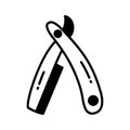 Get your hands on this carefully designed icon of straight razor, barber razor, safety razor