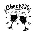 Get your hands on this visually appealing sticker of cheers, toasting, wine glasses