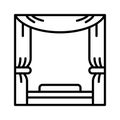 Get your hold on this carefully designed icon of theater stage, premium vector of theater curtains