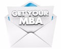 Get Your MBA Master Business Administration Envelope 3d Illustration Royalty Free Stock Photo