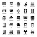 Pack Of Furniture glyph Icons