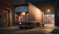 Get Your Packages Delivered Fast: A Large Modern Delivery Truck Loaded, Generative AI Royalty Free Stock Photo