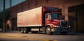 Get Your Packages Delivered Fast, A Large Modern Delivery Truck Loaded, Generative AI Royalty Free Stock Photo