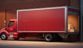 A Large Modern Delivery Truck Loaded, Get Your Packages Delivered Fast, Generative AI Royalty Free Stock Photo