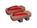 Geta traditional Japanese shoes. Vector illustration on white background. Royalty Free Stock Photo