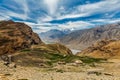 Gete village and Spiti valley in Himalayas. Spiti valley, Himachal Pradesh, India Royalty Free Stock Photo