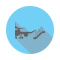 Getting on Board Icon. Elements of airport in flat blue colored icon. Premium quality graphic design icon. Simple icon for website
